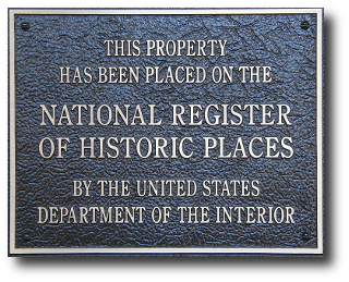 National Register of Historic Places plaque.