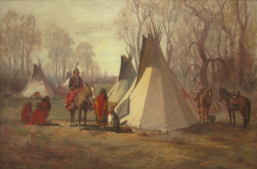 Painting of an Uncompahgre Ute Camp by Charles Craig