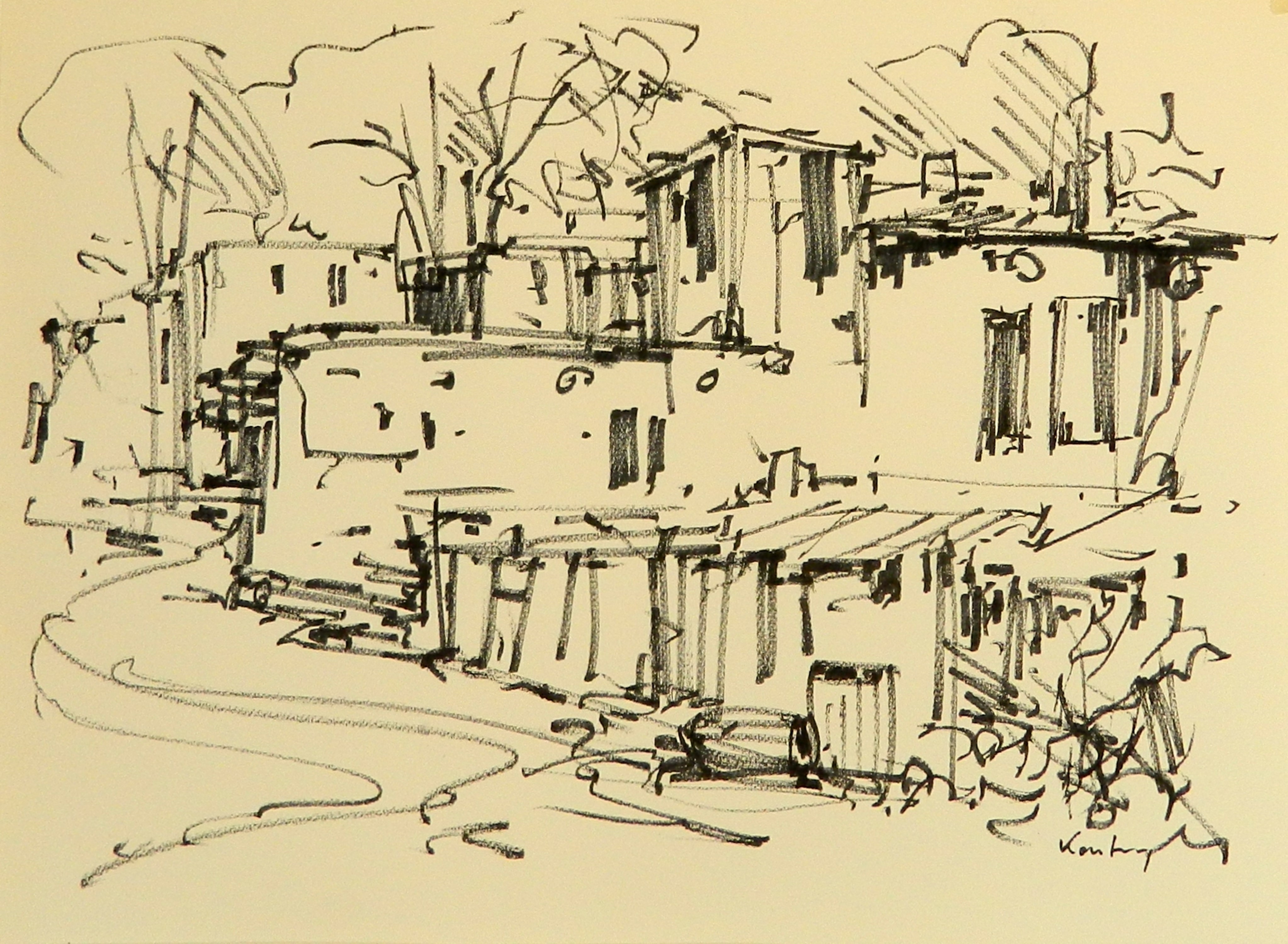 Taos Pueblo, New Mexico illustration