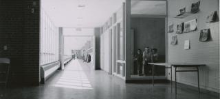 A hallway in Lowell Elementary.