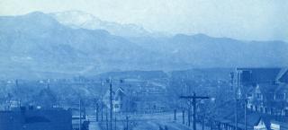 View of Colorado Springs and Pikes Peak about 1890s.
