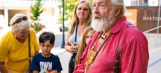 Historian speaking to family at Colorado Day 2017