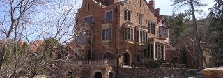 The Glen Eyrie house photographed in winter.