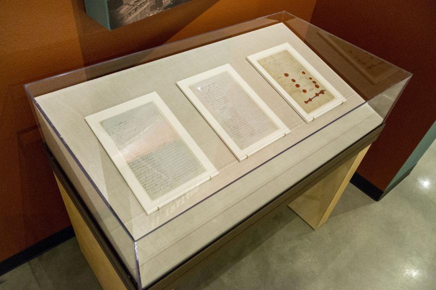 Treaty in display case