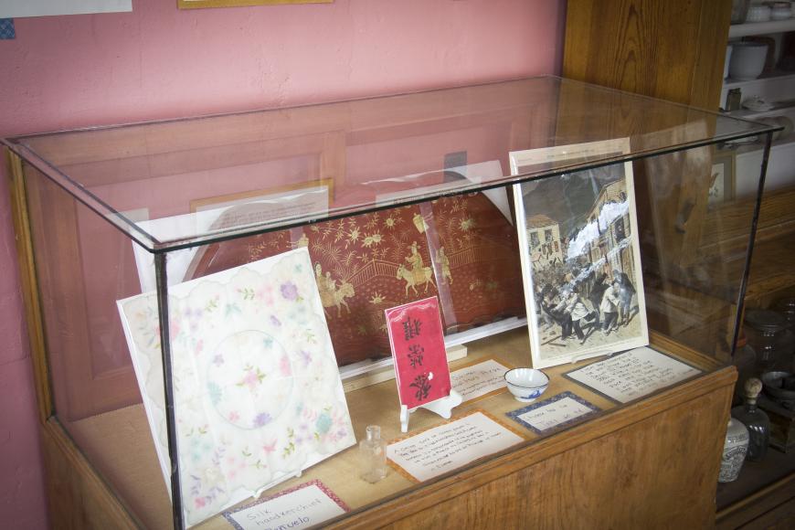 Display case at San Juan Historical Society museum