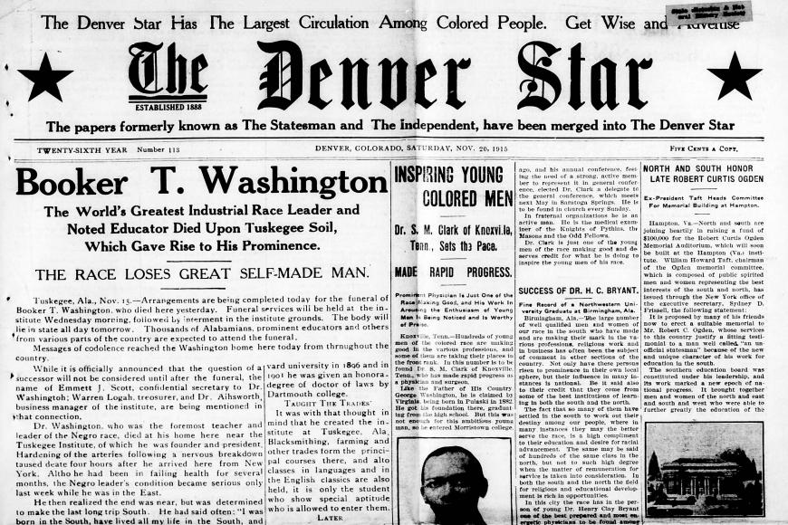 front page of The Denver Star