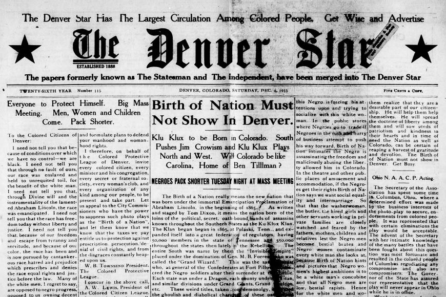 front page of The Denver Star