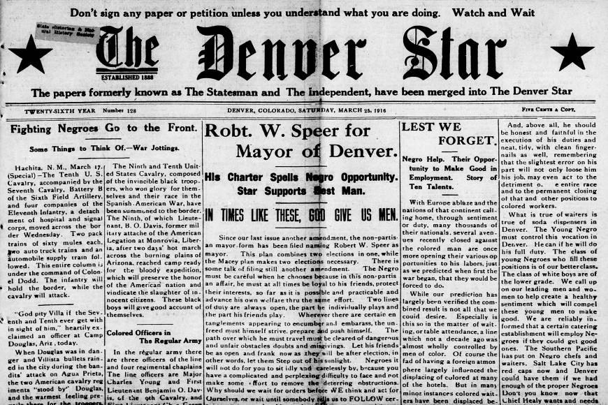 front page of The Denver Star