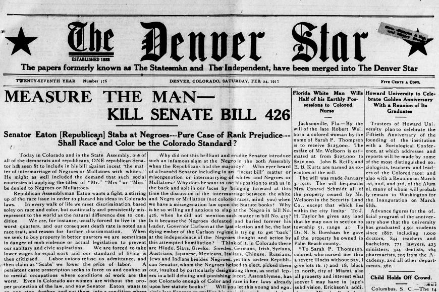 front page of The Denver Star