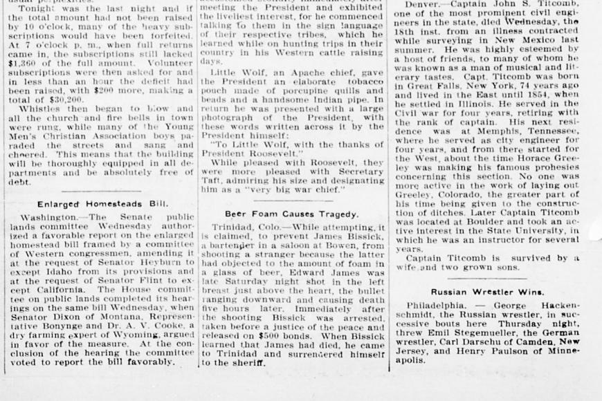 newspaper clipping with title "beer foam causes tragedy"