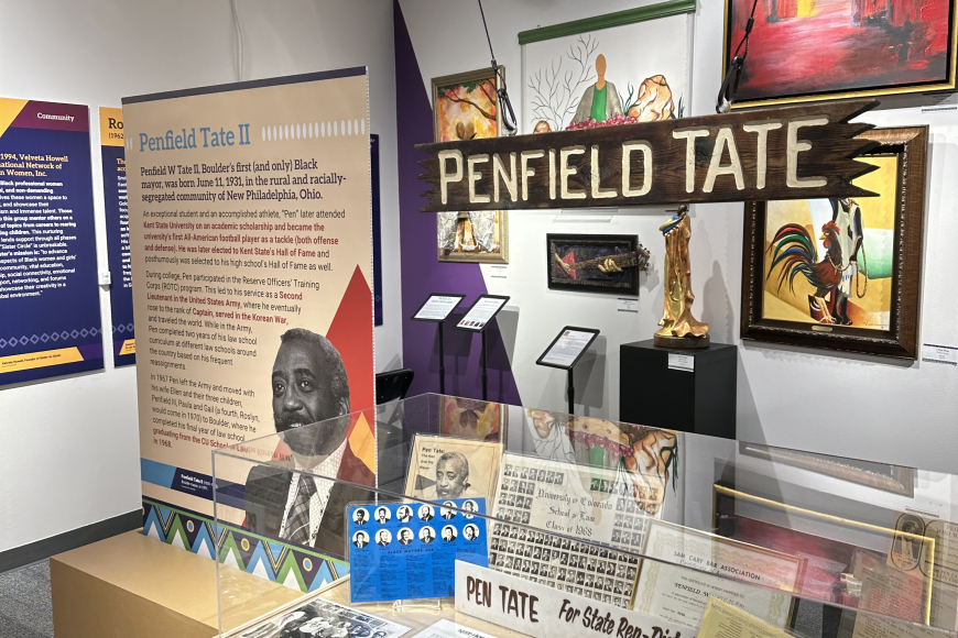 Penfield Tate artifact case in the exhibition.