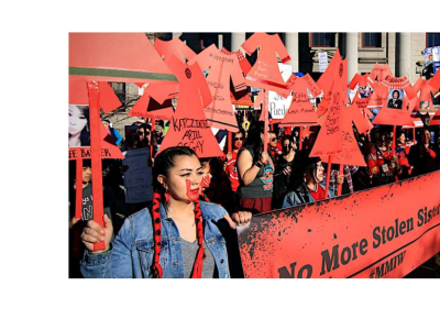 A group march to advocate for Missing Murdered Indigenous Women