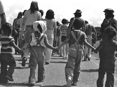 Children of the Chicano Movement march in San Luis