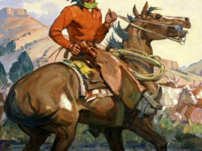 magazine cover with cowboy on horse