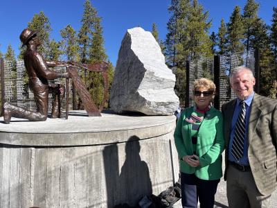 Jim Walsh at the Leadville Irish Miners Memorial