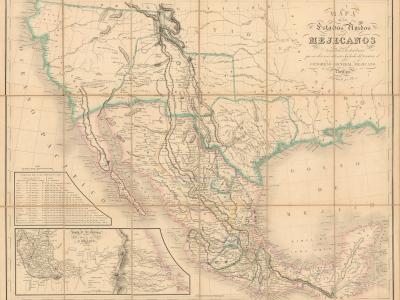 Map of the United States of Mexico Adjusted to the Distribution that the Mexican General Congress has made of the Territory in Various Decrees