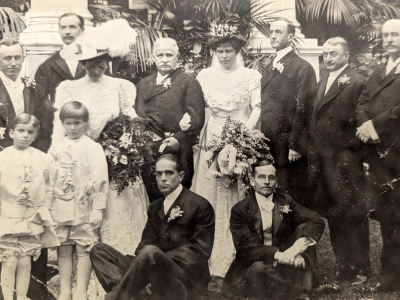 Bulkeley Wells and Crawford and Louise Hill at the Morris Wedding