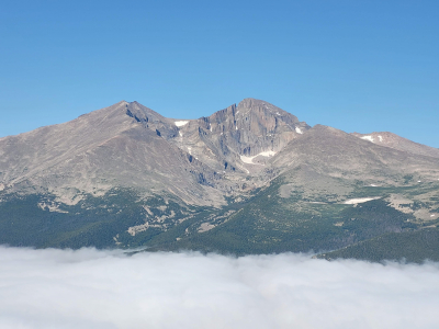 Longs Peak and Mount Meeker from Twin Sisters Peaks