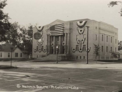 Historical photo of the Fort Collins Masonic Temple