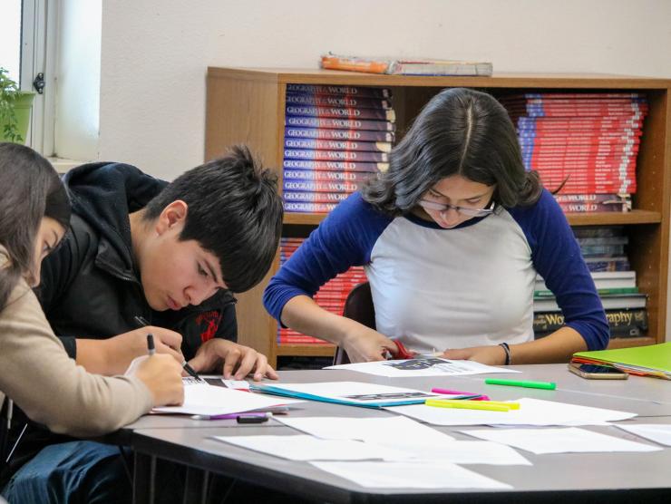 Bruce Randolph students taking part in oral history training.