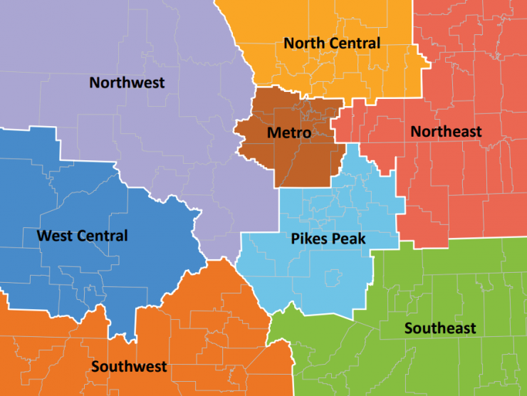 Map showing the Ute STEM Partner Regions